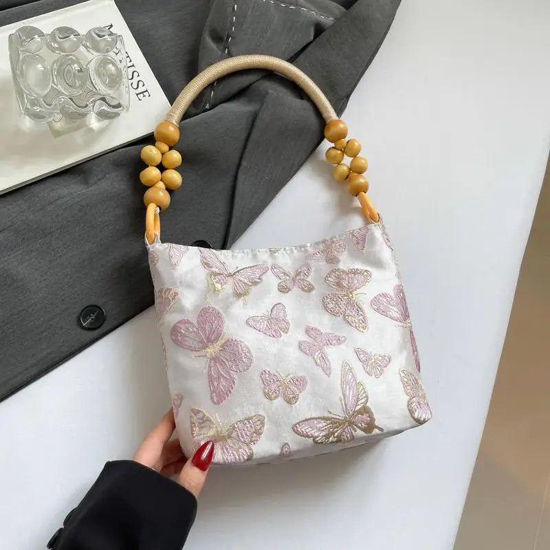 Chinese Butterfly Embroidered Shoulder Bag | Retro Women's Handbag