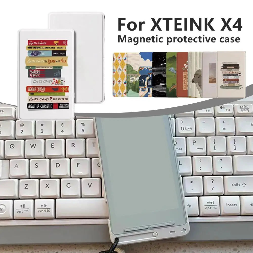 XTEINK X4 Clear TPU Magnetic Folio Case | Slim E-Reader Cover