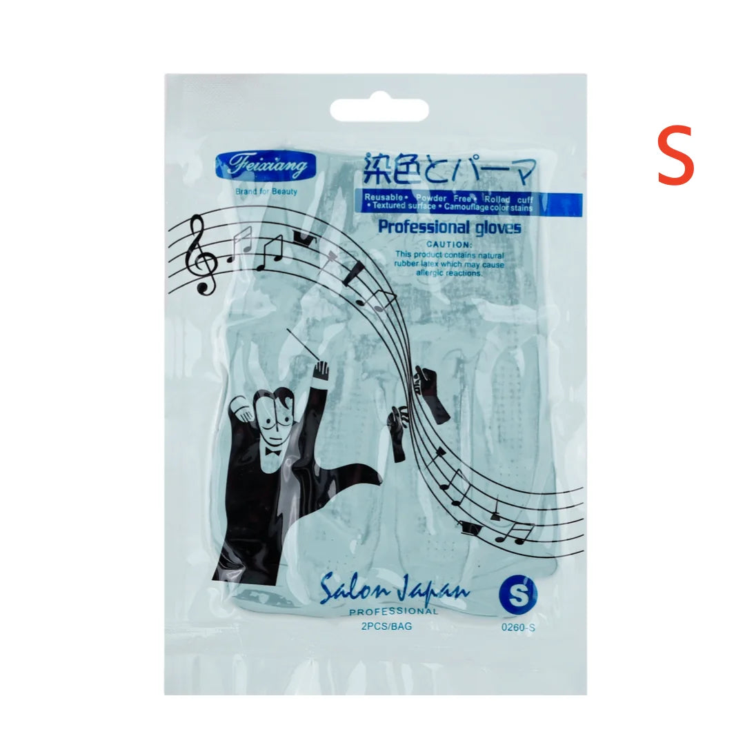 Professional Black Latex Rubber Gloves High Elasticity Anti-Corrosion Waterproof Non-Slip - Ideal for Hair Dyeing and Perming Peaceful Pleasures Health and Wellness S