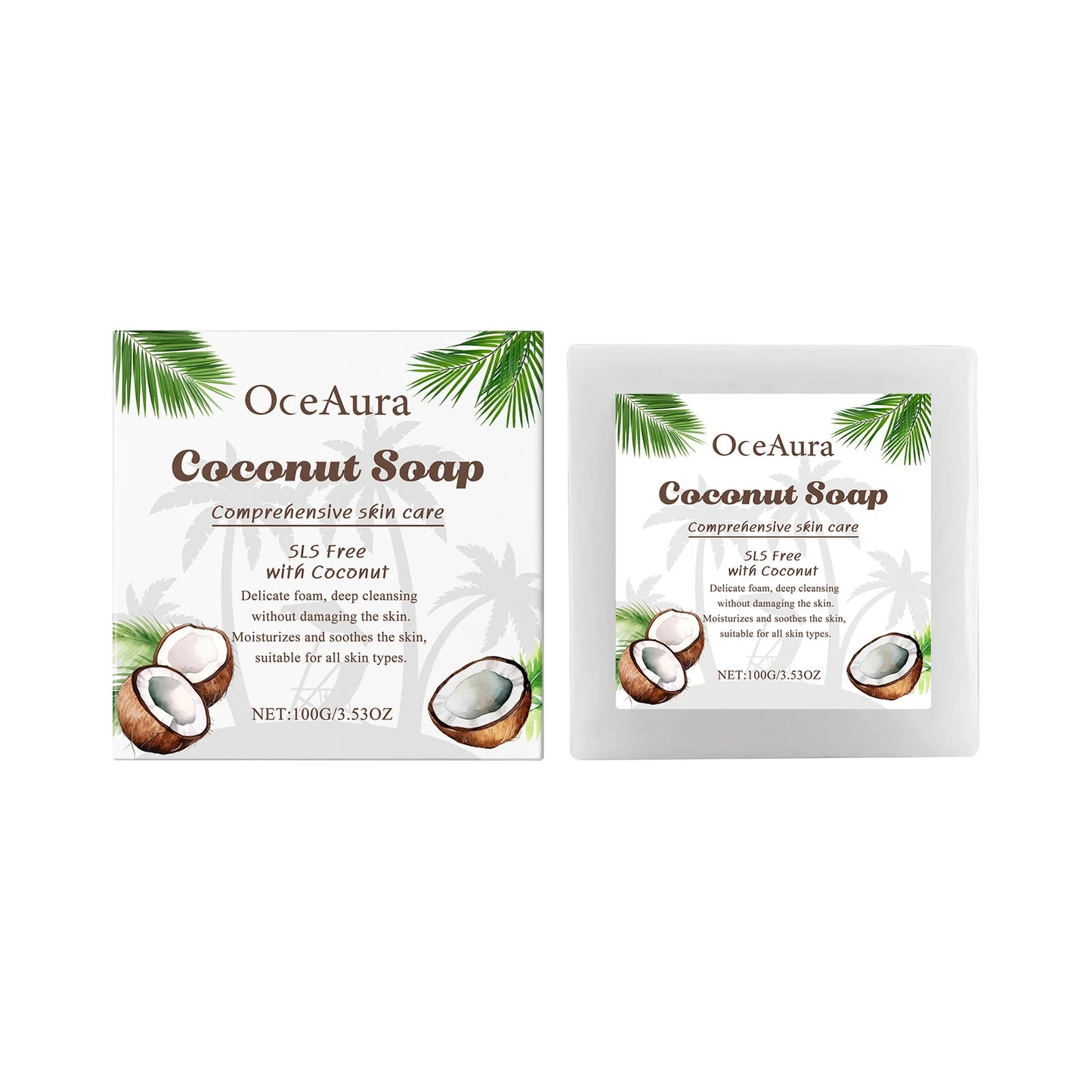 OceAura Coconut Oil Exfoliating Soap | Deep Cleanse & Hydration