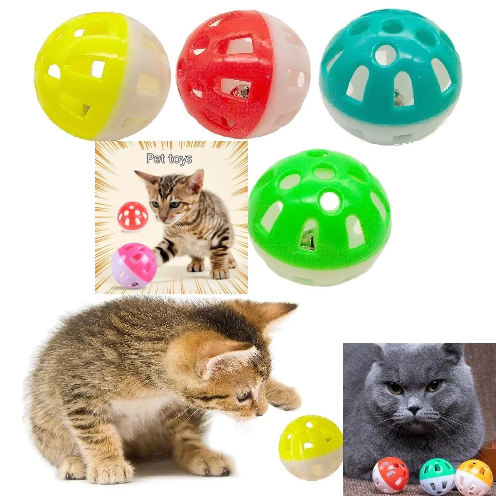 Cats Chase Relieve Boredom Entertainment Toys Pet Plastic Spherical Toys Cat Colorful Hollow Rolling Bell Ball Toy Pet Supplies Peaceful Pleasures Health and Wellness