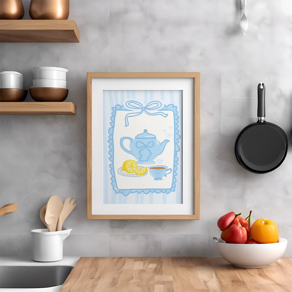 Kitchen Wall Art, Nordic funny Lemon Dessert Canvas Painting, Minimalist Poster Print for Dining Room Wall Decor Peaceful Pleasures Health and Wellness