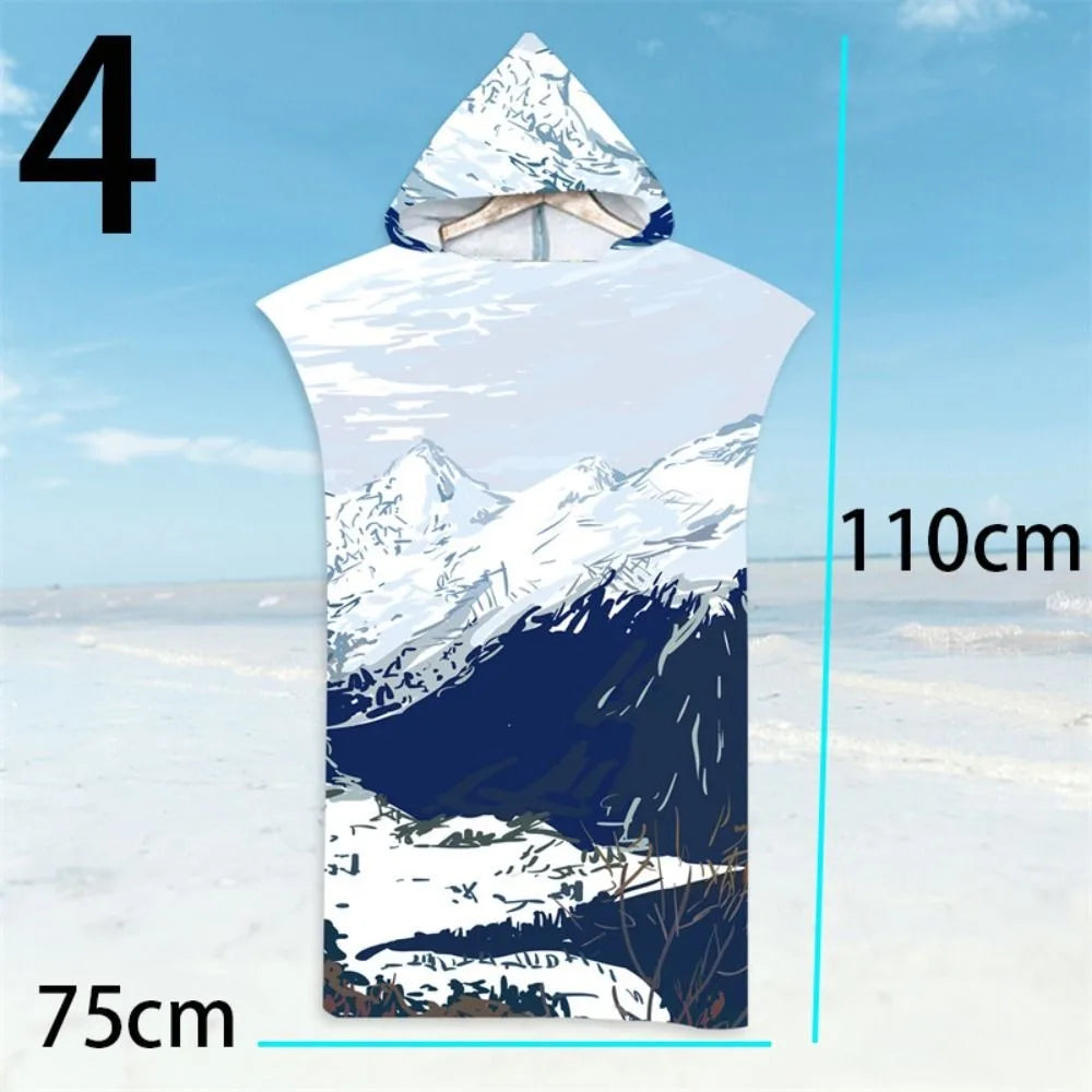 Hooded Surf Poncho Changing Robe | Quick-Dry Microfiber Towel