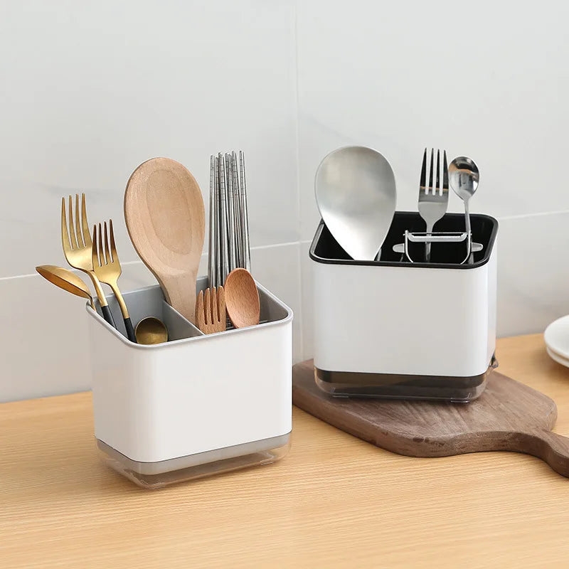 Multifunctional Kitchen Utensil Holder Chopstick Spoon Fork Storage Rack No Drill Needed Kitchen Drainage Holder Organizer Peaceful Pleasures Health and Wellness