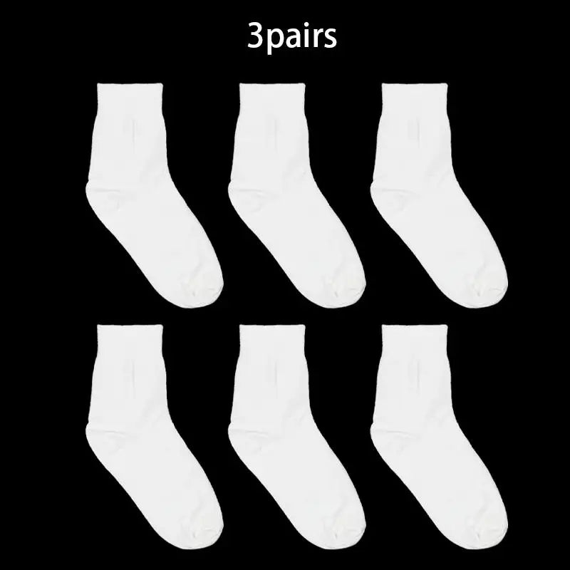 3 Pairs Sports Socks Men Women Elastic Breathable Sweat Absorbing Simple Versatile Athletic Socks Peaceful Pleasures Health and Wellness Pure white One Size