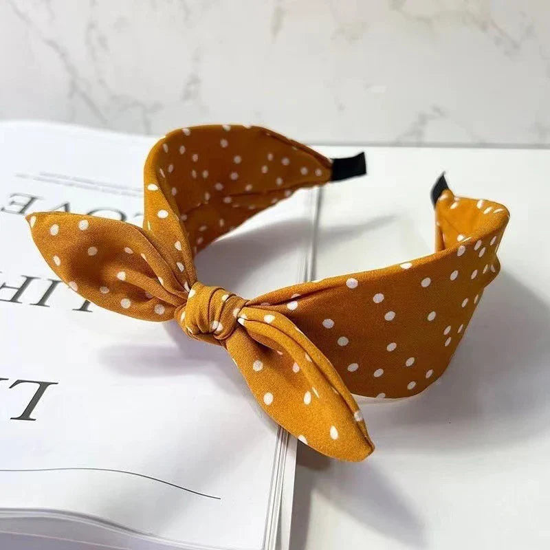 Polka Dot Bow Headband – Non-Slip Hair Hoop for Women & Girls