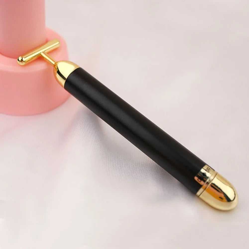 24K Gold Facial Beauty Bar | Vibrating Firming Roller Massager