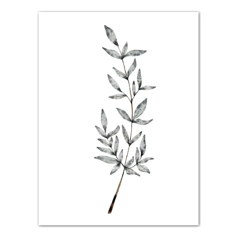 Nordic Botanical Canvas Wall Art – Plant Leaf Minimalist Poster Canvas Wall Art Peaceful Pleasures Health and Wellness 03 15x20cm No Frame China Mainland