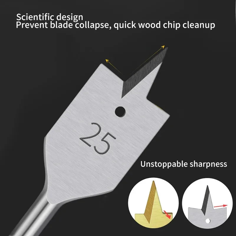 Woodworking Three-point Bit Flat Drill Bits Set Drawer Door Lock Boring Tool Wood Board Flat Drill Hole Enlarger Combination Peaceful Pleasures Health and Wellness