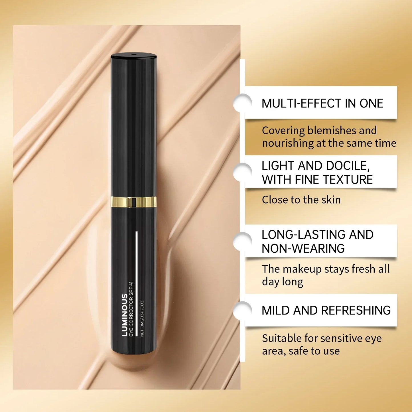 Full Coverage Eye Concealer Cream – Brightening & Waterproof