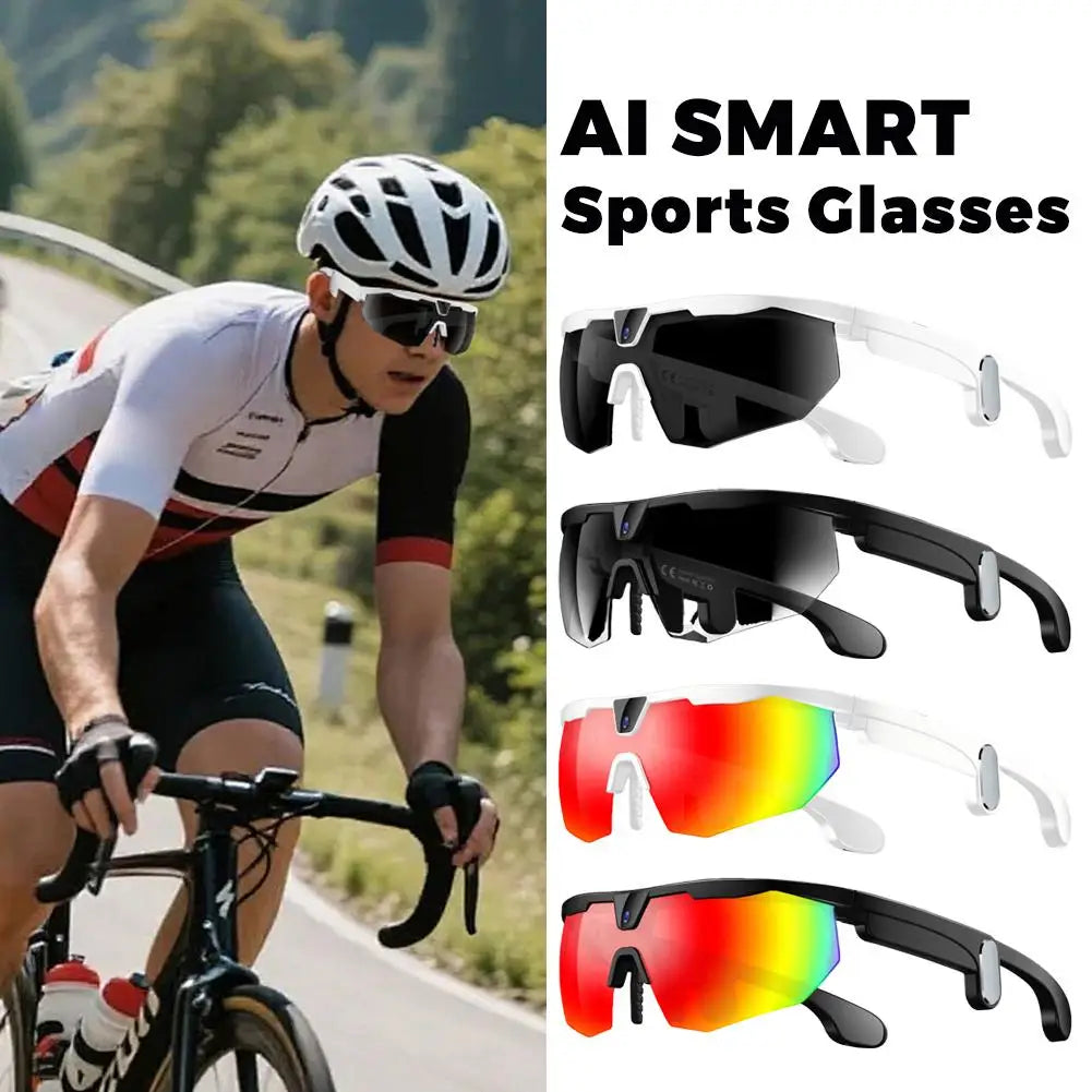 AI Smart Cycling Glasses – 8MP Camera, 1200P, BT & Translation