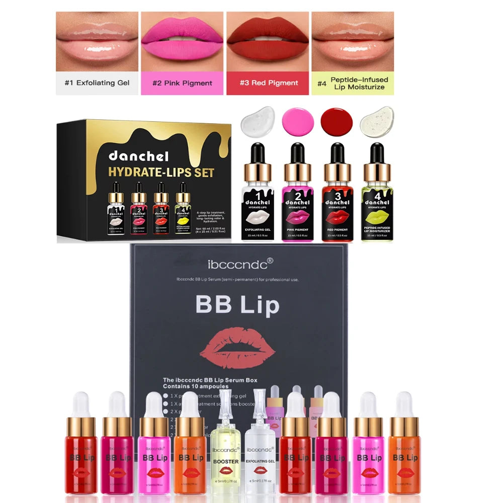 Korea Glow BB Lips Ampoule Serum Starter Set Semi-Permanent BB Lip Gloss Tinted Pigment Lasting Moisturizing For Lip Care Peaceful Pleasures Health and Wellness bb lips set 1