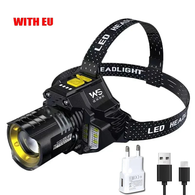 LED Motion Sensor Headlamp 1200LM COB Rechargeable IPX4