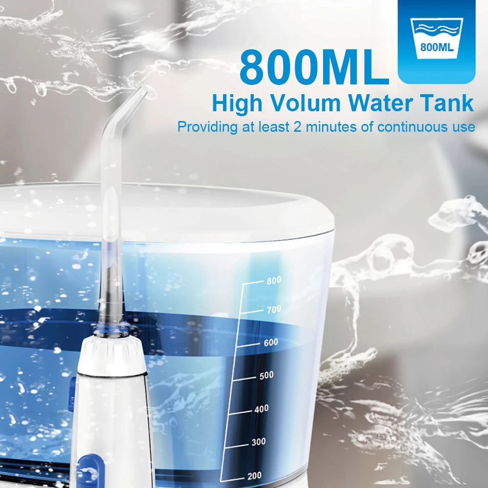 Oral Irrigator Dental Water Flosser for Teeth High Pressure Electric Dental Irrigator Water Flosser Mouth Washing Machine 800ML Peaceful Pleasures Health and Wellness