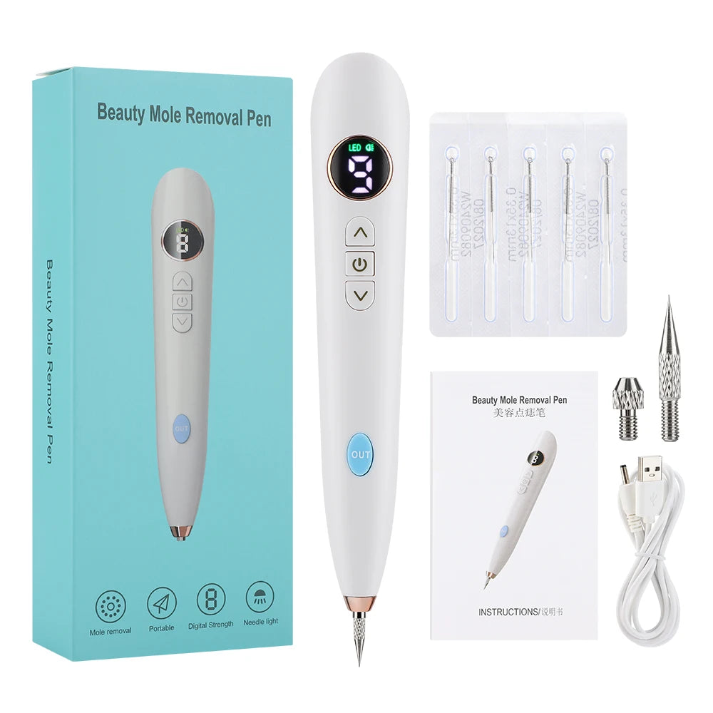 Mole Spot Scanning Removal Pen Beauty Plasma Pen Needle 9-speed Tattoo Removal Household Spot Face Wart Freckle Remover Machine Peaceful Pleasures Health and Wellness Default Title