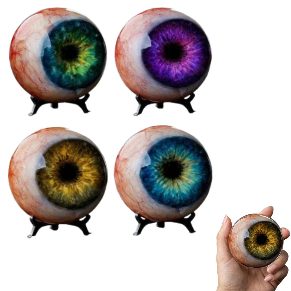 3D Resin Eyeball Figurine – Gothic Cat Pupil Desktop Ornament