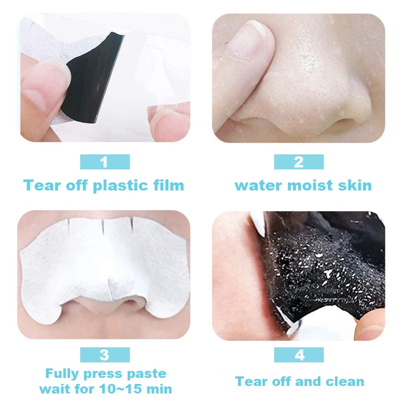 10-100PC Blackhead Remover Mask Nasal Strips Black Head Nose Dot Spot Peel Off Sticker Face Acne Whitehead Pore Cleaner Nose Peaceful Pleasures Health and Wellness