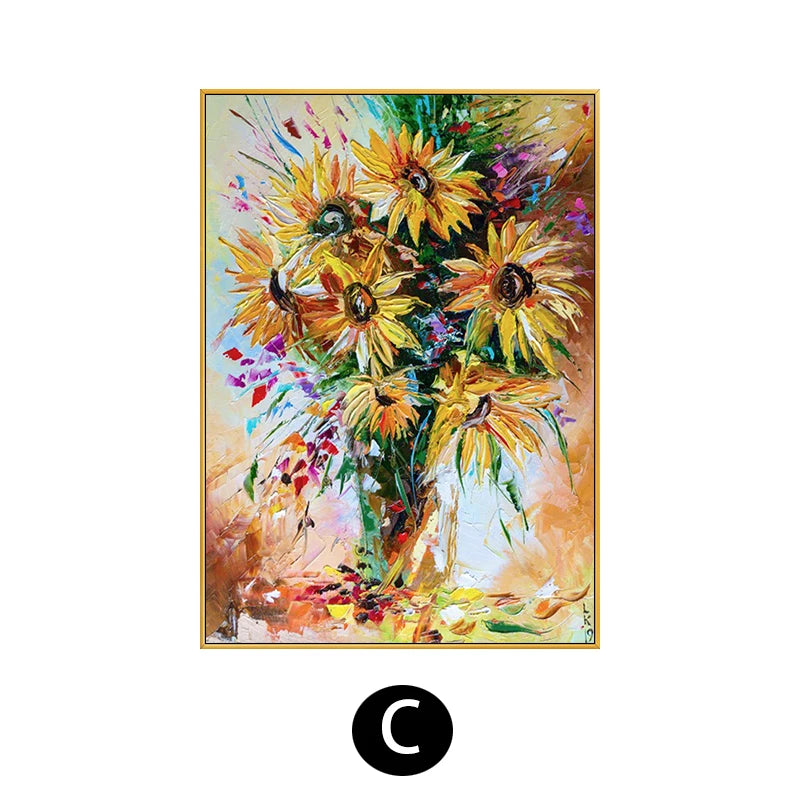 Hand Painted Acrylic Sunflower Canvas Art, Living Room, Bedroom, Corridor, Wall Decor, Modern Decoration, 50x70cm, 120x180cm Peaceful Pleasures Health and Wellness Type C 70x100cm