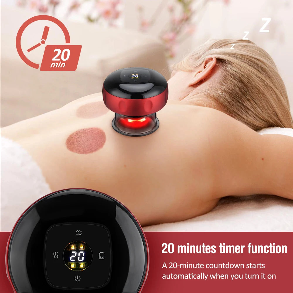 Smart Cupping Therapy Massager With Red Light Therapy for Circulation Chinese Anti-cellulite Vacuum Cupping Massage Suction Cups Peaceful Pleasures Health and Wellness