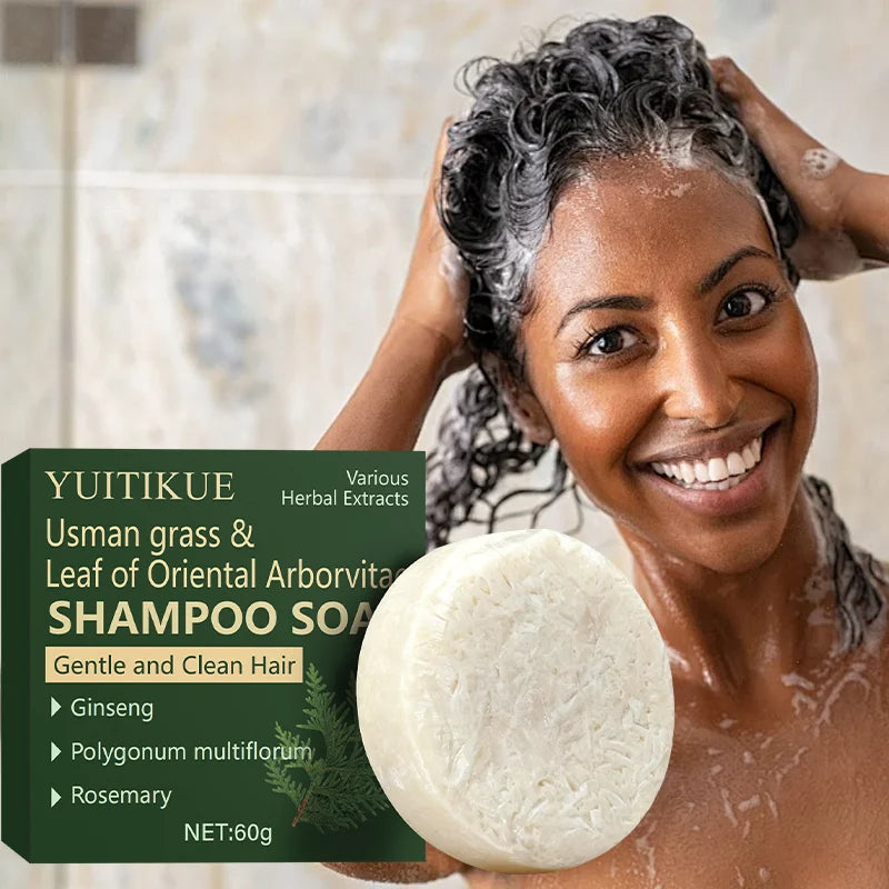 YUITIKUE Cypress Ginseng Rosemary Shampoo Bar – Soft Shiny Hair Solid Shampoo Bar Peaceful Pleasures Health and Wellness
