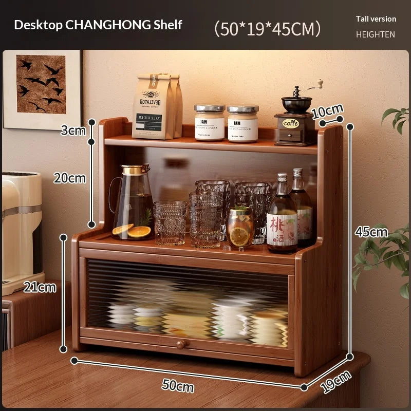 Space Saving Multifunctional Countertop Spice Rack Dustproof Kitchen Organizer Shelf For Home Bathroom Cabinet Storage Peaceful Pleasures Health and Wellness 3 Layer 50cm B