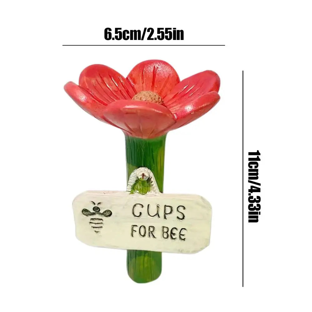 Bee Bath Bowl & Butterfly Pollinator Feeder | Flower Design