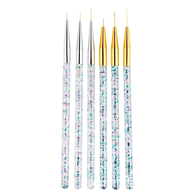 3D Tips Ultra-thin Line Drawing Manicure 3Pcs Acrylic French Stripe Nail Art Liner Brush Set UV Gel Painting Tools Peaceful Pleasures Health and Wellness