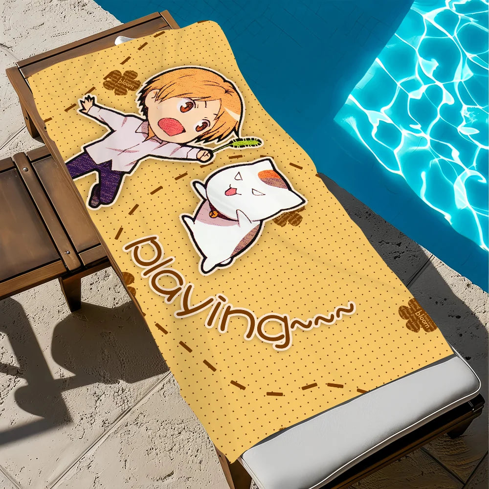 Natsume Yuujinchou Anime Cat Quick-Dry Beach Towel | 11 Sizes Anime Beach Towel Peaceful Pleasures Health and Wellness z5 STJ150x260CM