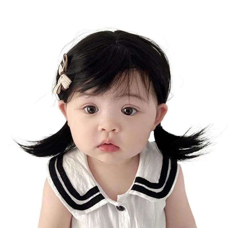 Baby Girl Simulation Short Hair Hat | Soft Photo Prop 0–3Y