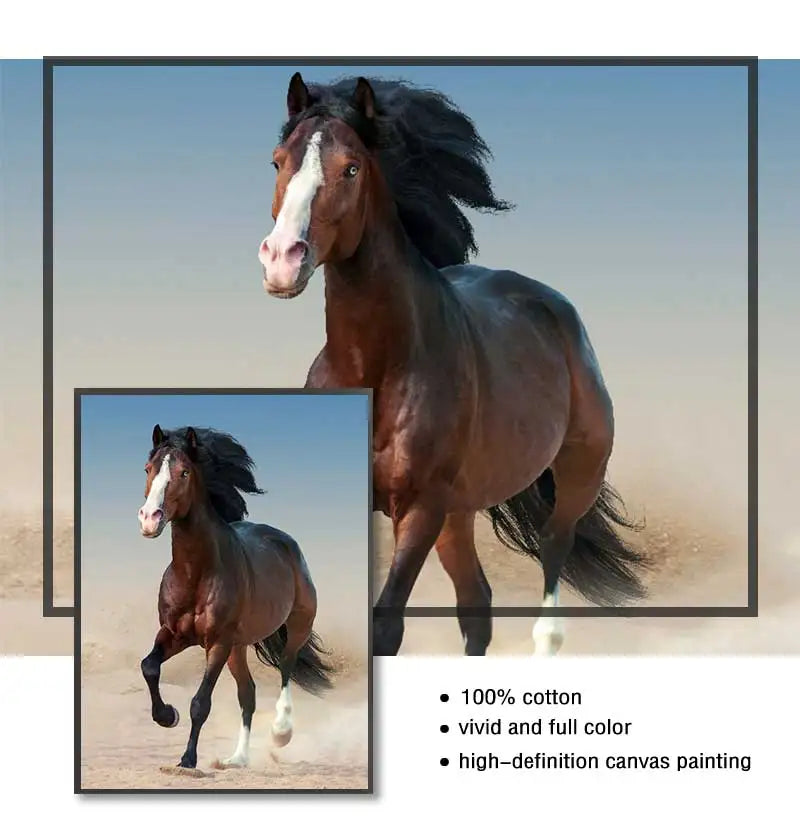 Nordic Horse Canvas Wall Art | Modern Unframed Poster Print