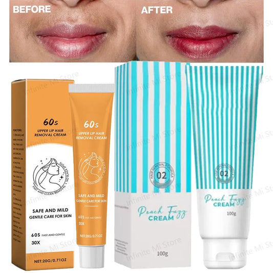 Lip Hair Remover For Men Women Painless Gentle Facial Lip Hair Removal Cream Moisturizing Gel Epilation Skin Care 20g/100g Peaceful Pleasures Health and Wellness