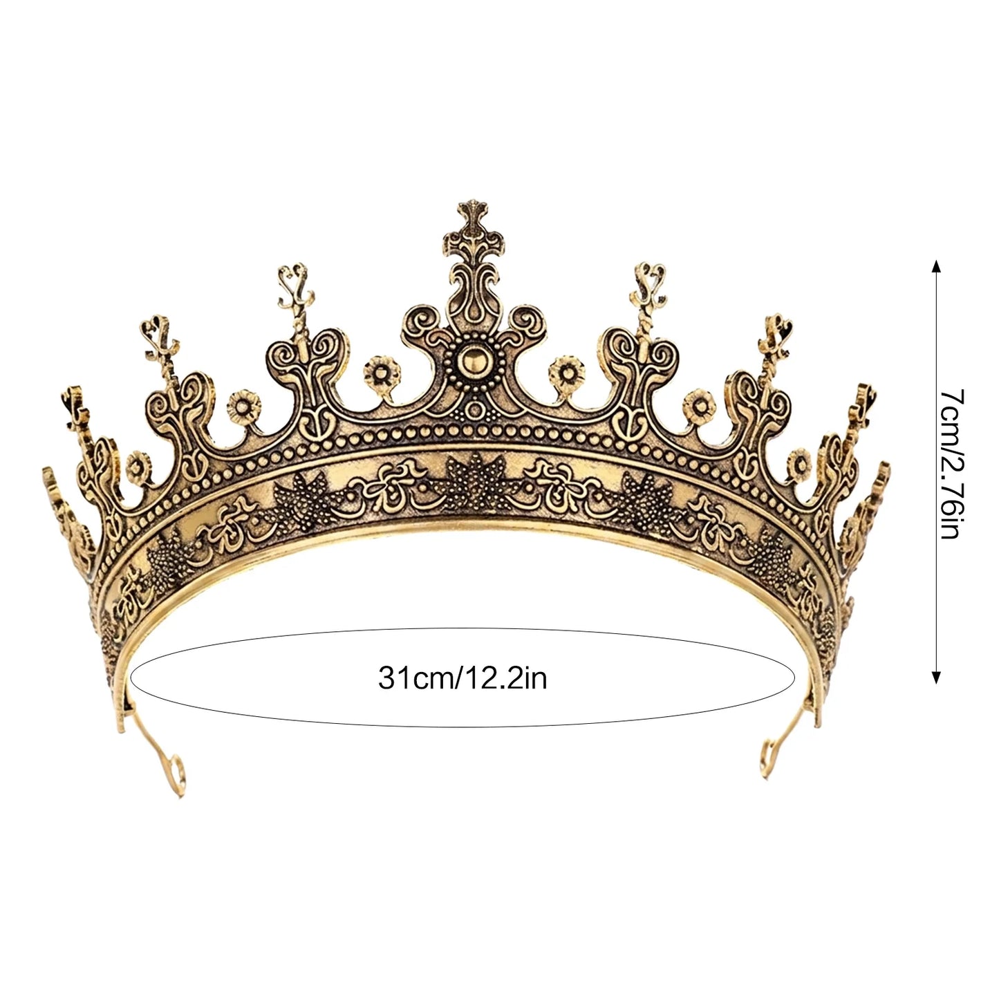 Men's Retro Alloy Crown Headpiece Durable Elegant Design For Weddings Parties Peaceful Pleasures Health and Wellness