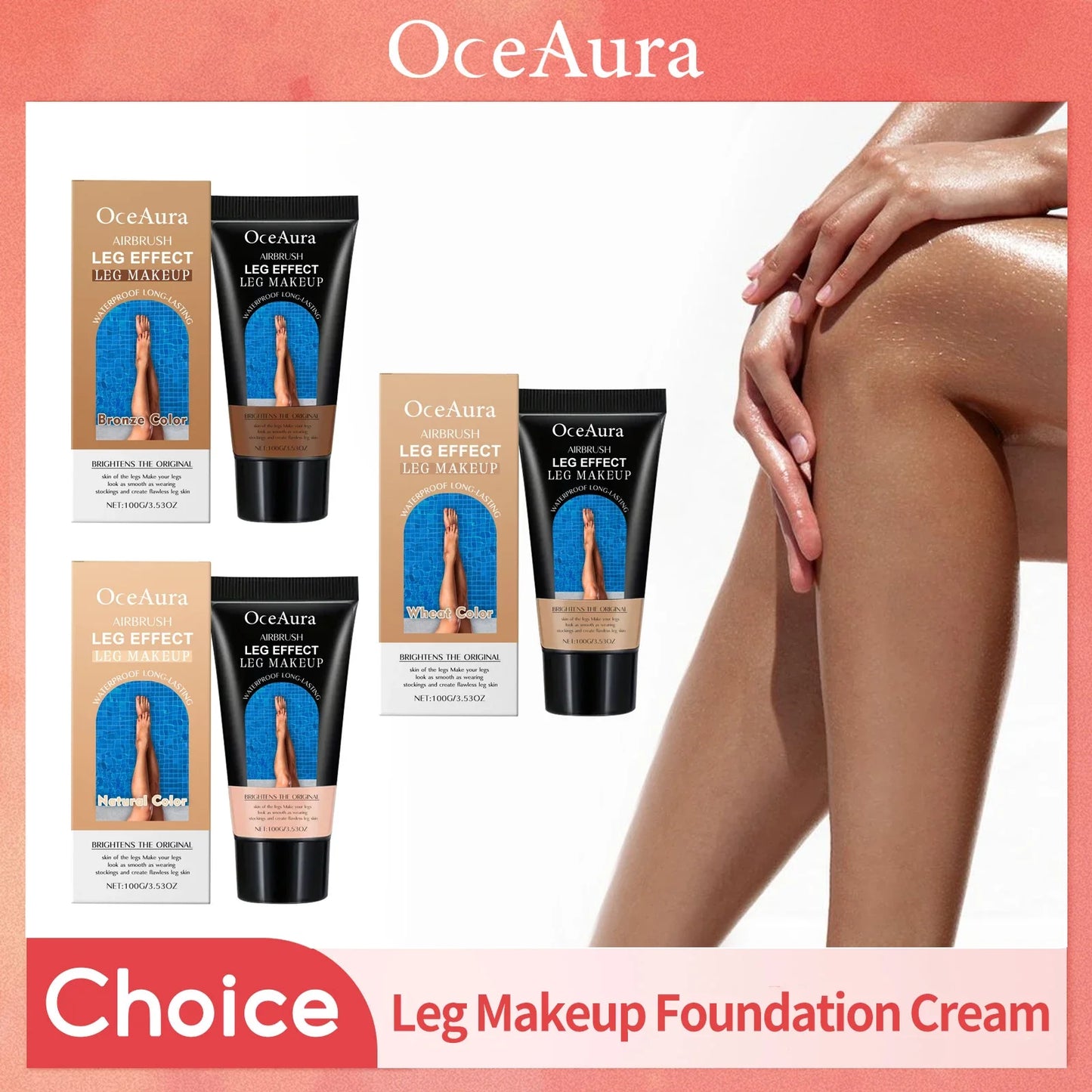 OceAura Leg Foundation Cream – Tan, Cover & Moisturize | 100g