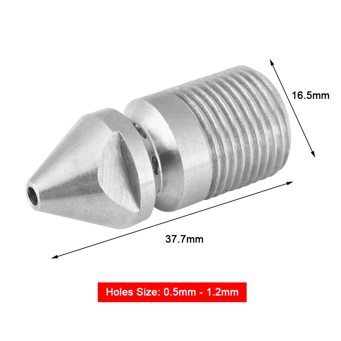 Sewer Cleaning Nozzle Stainless Steel SS304 Pressure Sewer Cleaning Pipe Drain Jetter Nozzle 3/8BSP Male Thread Jetter Nozzle Peaceful Pleasures Health and Wellness