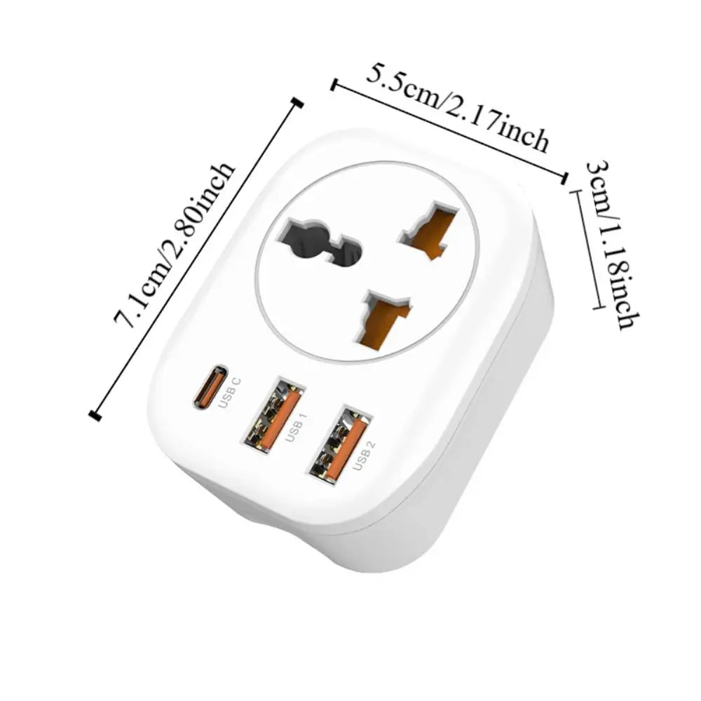 2500W Fast Charging Multi Socket Type C Standard Plug Power Socket UK Plug EU Plug Wall Socket Extender Phone Peaceful Pleasures Health and Wellness