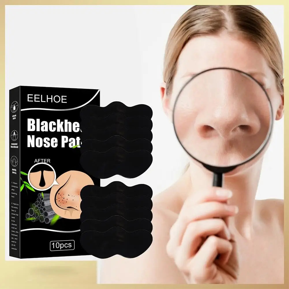 10pcs Blackhead Remove Mask Nasal Strips Shrink Cleansing Pore Nose Black Head Remove Stickers Skin Care Mask Patch Unisex Peaceful Pleasures Health and Wellness