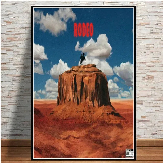 Travis Scott Astroworld Rodeo Canvas Poster | Rap Wall Art