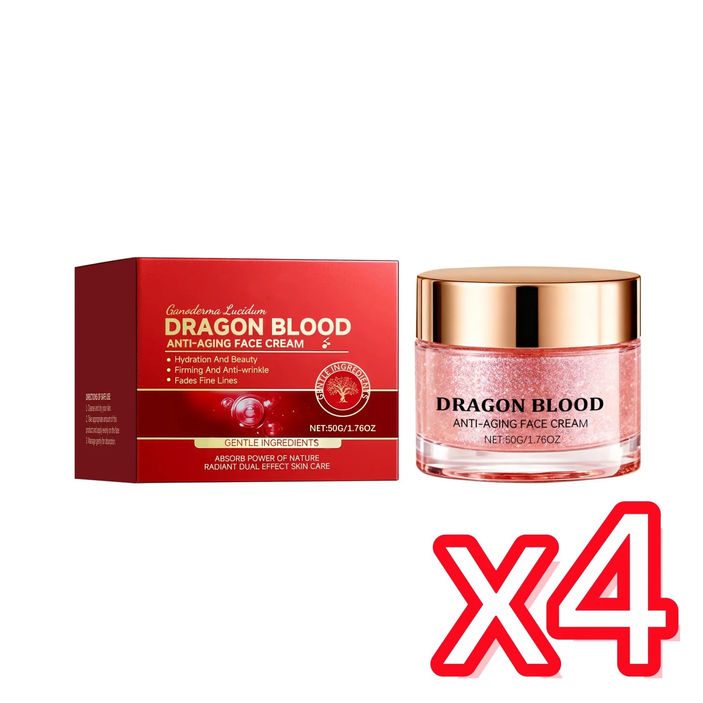 Dragon Blood Cream Retinol Essence Brightening Lifting Firming Skin Care Deep Nourish Rejuvenating Face Cream For All Skin Types Peaceful Pleasures Health and Wellness 50g X 4