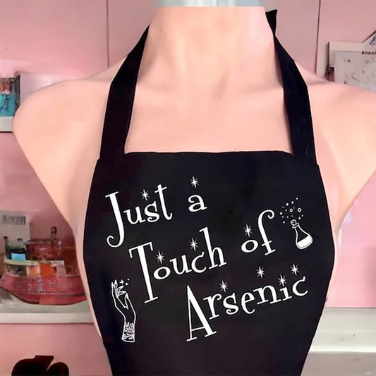 Gothic Black Apron | Goth Bride Halloween Bachelorette Gift Novelty Kitchen Apron Peaceful Pleasures Health and Wellness apron