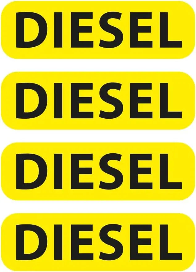 4pcs 6cm x 1.7cm Sticker Set Diesel Sign Warning Warning Car Sticker Peaceful Pleasures Health and Wellness Default Title