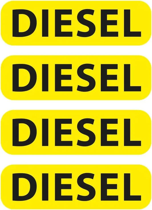 4pcs 6cm x 1.7cm Sticker Set Diesel Sign Warning Warning Car Sticker Peaceful Pleasures Health and Wellness Default Title