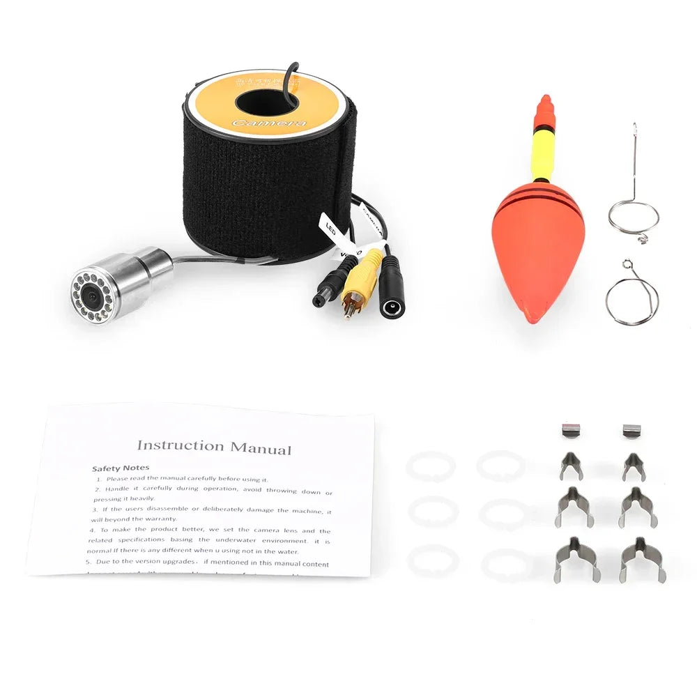 12 LED Night Vision Waterproof Fish Shape Boat Ice Fishing Camera