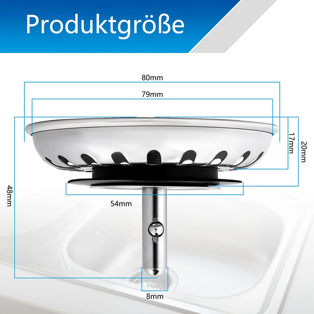 Premium Kitchen Sink Strainer Stainless Steel 80 82 Bathroom Sinks