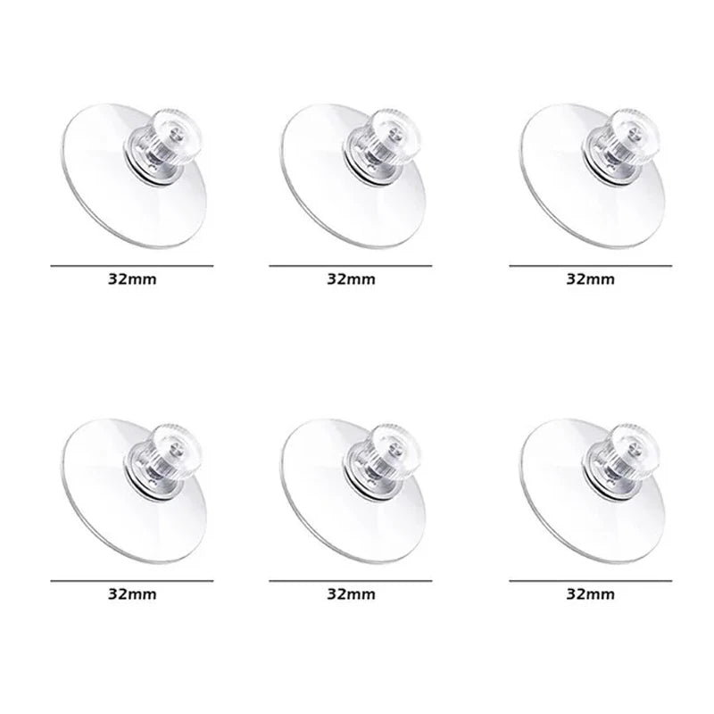 Clear PVC Suction Cup Pads – Strong Hold, 6-Pack | No-Drill Suction Cup Pads Peaceful Pleasures Health and Wellness Diameter 32mm 6Pcs
