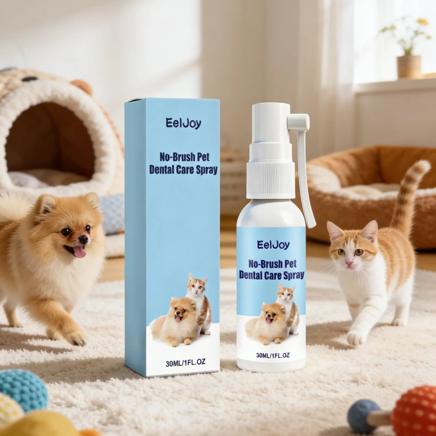 EelJoy No-Brush Pet Dental Spray for Dogs & Cats – 30ml