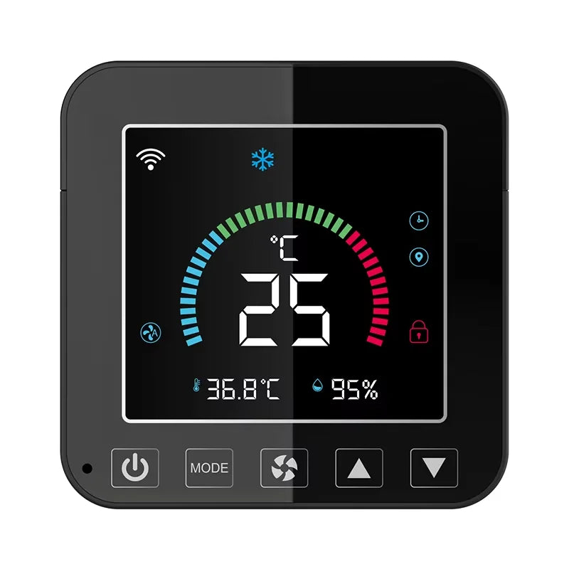 Tuya WiFi Smart Air Conditioner Controller Temperature Humidity Infrared USB Controller LCD Touch Screen for Google Home Alexa Peaceful Pleasures Health and Wellness black