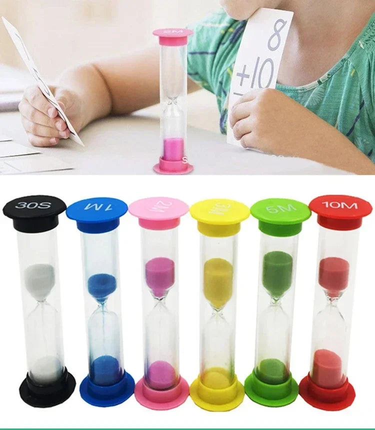 Colorful Hourglass Sand Timer Set – 6 Pcs, 30s to 10 Min