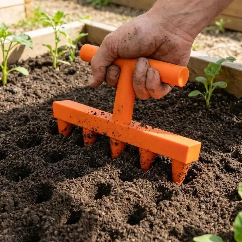 5-Hole Garden Seed Dibber Planter | Manual Seeding Puncher Tool
