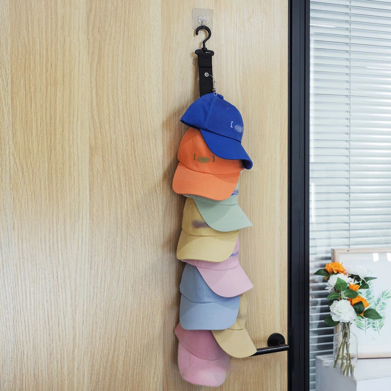 Rotating Hanging Rope Organizer - No Drill Closet Hat Rack for Dorm, Vertical Space Saver with 8 Hooks Peaceful Pleasures Health and Wellness