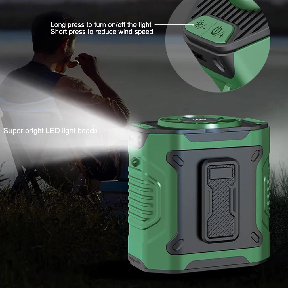 Portable Waist Fan – USB Rechargeable Clip Fan with Flashlight Peaceful Pleasures Health and Wellness